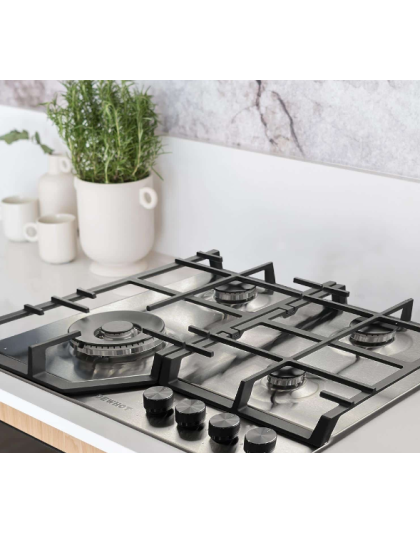 4 Burner Gas Hob Stainless Steel 60cm